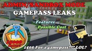 Leaks On Admin/Sandbox Mode Gamepass... It Will Cost 150$?!|| Tower Defense Simulator