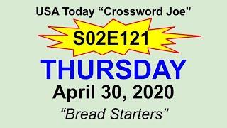 S02E121 USA Today Crossword "Bread Starters" April 30, 2020