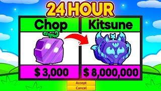 Trading From ROCKET To KITSUNE In 24 HOURS (Blox Fruits)