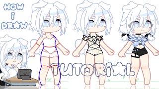 ˚ ₊• how i draw outfit... clothes tutorial // gacha clup||cinnamoroll_official •₊˚