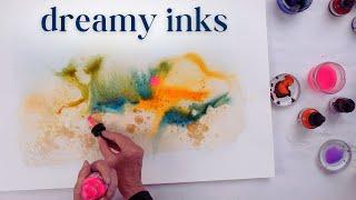 Acrylic Ink Techniques for Dreamy, Abstract Backgrounds   A Mixed Media Art Tutorial