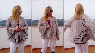 Chaqueta Cotton Candy a Crochet (Parte 1 de 2 ) paso a paso todas las tallas