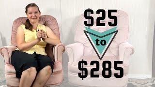 DIY Yardsale Furniture Flip | FLIPPING MIDCENTURY MODERN CHAIRS | Pink Swivel Rocker