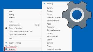 How to Add a Windows Settings Right Click Context Menu to Windows