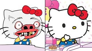 Hello Kitty and Friends - Kuromi's Bad Day Drawing Meme | Kuromi, My Melody, Hello Kitty Super Cute