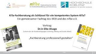 Dr.in Elke Alsago: „Fachberatung professionell gestalten“ - Fachtag Fachberatung 29.11.2024