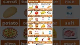 English Grammar: Types of Nouns - Countable and Uncountable nouns (examples) #partsofspeech