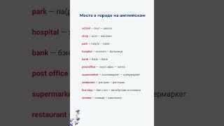 Места в городе на английском | Лексика A1