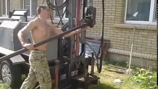 Буровая установка на  прицепе своими руками.Portable Water Well Drilling Rig