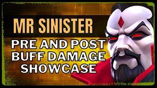 Mr. Sinister Looks GREAT! Pre And Post Buff Damage! With And Without Synergies!