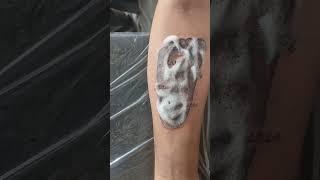 client's daughter's footprint tattoo with details