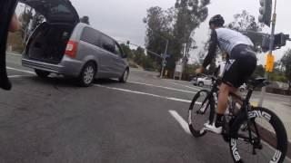 Tyler Farrar and I sprinting to catch Mark Cavendish
