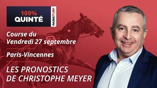 Pronostics Quinté PMU - 100% Quinté du vendredi 27 septembre à Vincennes