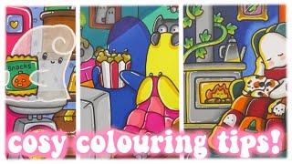 Cute, Comfy & Cosy Colouring Tips, Tricks, Techniques! | Transparency, TV Lighting, Fire Glow