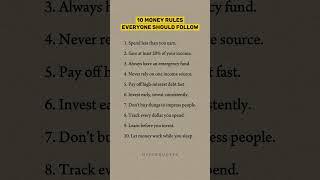 10 money rules everyone should follow ?