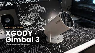 unboxing XGODY Gimbal 3 smart portable projector + review (aesthetic)