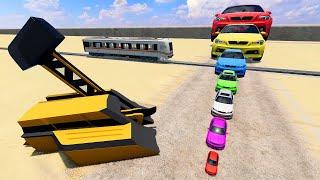 Cars vs Battle Bot with Portal Trap - BeamNG.Drive #68