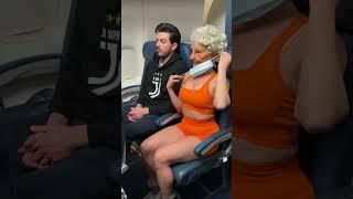 Woman transforms on plane #funny #viralvideo
