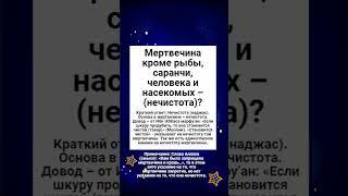 Мертвечина кроме рыбы, саранчи, человека и насекомых – (нечистота)?