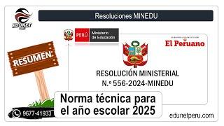 Norma Técnica para el año escolar 2025