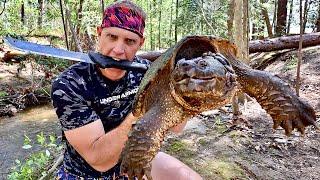 Snapping Turtle Catch n' Cook!