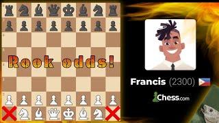 Stockfish 15 gives 'two rook odds' against 2300 rated Bot and Survive