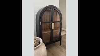 Black Wood Arched Cabinet