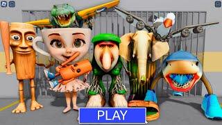 BALLERINA CAPPUCCINA WITH FAMILY! in BARRY’S PRISON RUN! New Cute Obby!