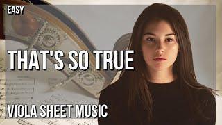 SUPER EASY Viola Sheet Music: How to play That's So True  by Gracie Abrams