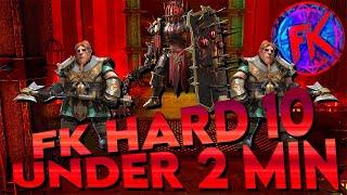 Double Gnut! Fire Knight Hard 10 Under 2 Minute! | Raid: Shadow Legends