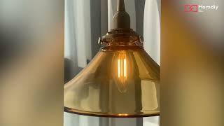 Single Head Retro Brown Glass Pendant Light