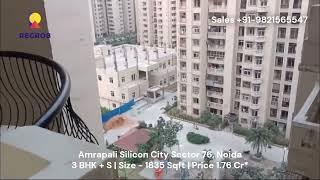 3 BHK+Study Flat For Resale in Sector 76 Noida | ₹ 1.76 Cr* |+91-9821565547 | Amrapali Silicon City