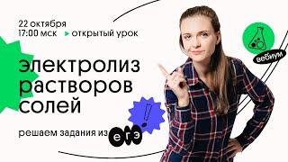 Электролиз растворов солей | Таисия Фламель | ЕГЭ Химия. Вебиум