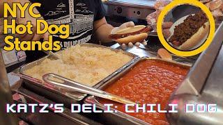 Katz's Deli Chili Dog!  Was it good?  | NYC Hot Dog Stands