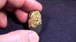 Samurai Sword Incredibly Beautiful Gold Phoenix Fuchi Kashira