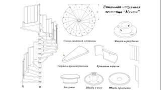 Винтовая лестница состоящая из модулей фирмы "СлавДвор"