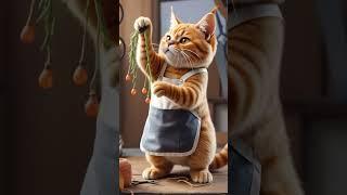 Watch this chubby orange cat turn firefly lantern threading into an epic light saga! 