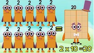 NUMBERBLOCKS ADDITION AND MULTIPLICATION | LEARN TO COOUNT ADD AND MULTIPLY NUMBERS | hello george