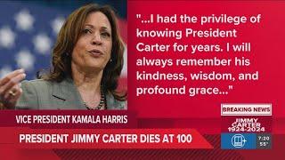 Vice President Kamala Harris releases statement on Jimmy Carter's death