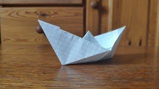 Как сделать оригами "Кораблик" из тетрадного листа. How to make origami "Ship" from a notebook sheet