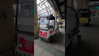 RED white mini work truck spotted at the 'Nyugati' or West Station in Budapest (12.2024)