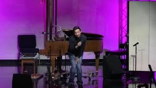 Bill Boronkay performs for a church, school music fundraiser