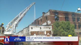 Old hotel in Tooele catches fire