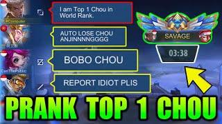 PRANK TOP 1 CHOU WORLD RANK | 3 Minutes SAVAGE !!! TEAM AUTO TOXIC