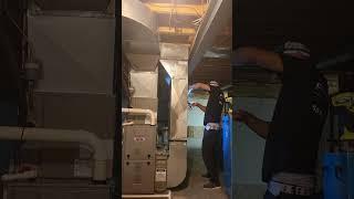 Duct cleaning  negative air machine  installation