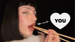 Eating your face with chopsticks (inaudible, plucking) ASMR