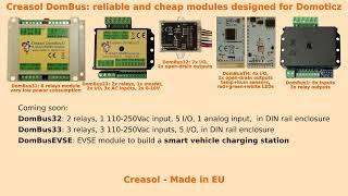 Creasol DomBus modules for Domoticz, Home Assistant, Node-RED, OpenHAB, ...