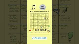 The June 2023 Music Lesson Calendar from Music in Our Homeschool Plus!