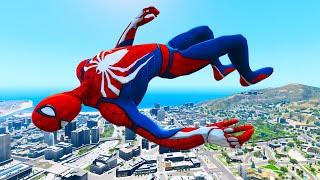 GTA 5 Spiderman Falling off Highest - Funny Moments & GTA 5 Gameplay Fails