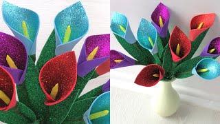 How to Make A Foam Calla Lily / Easy Foam Flowers / DIY bouquet